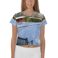 All-Over Print Crop Tee with Bowling Green in Winter